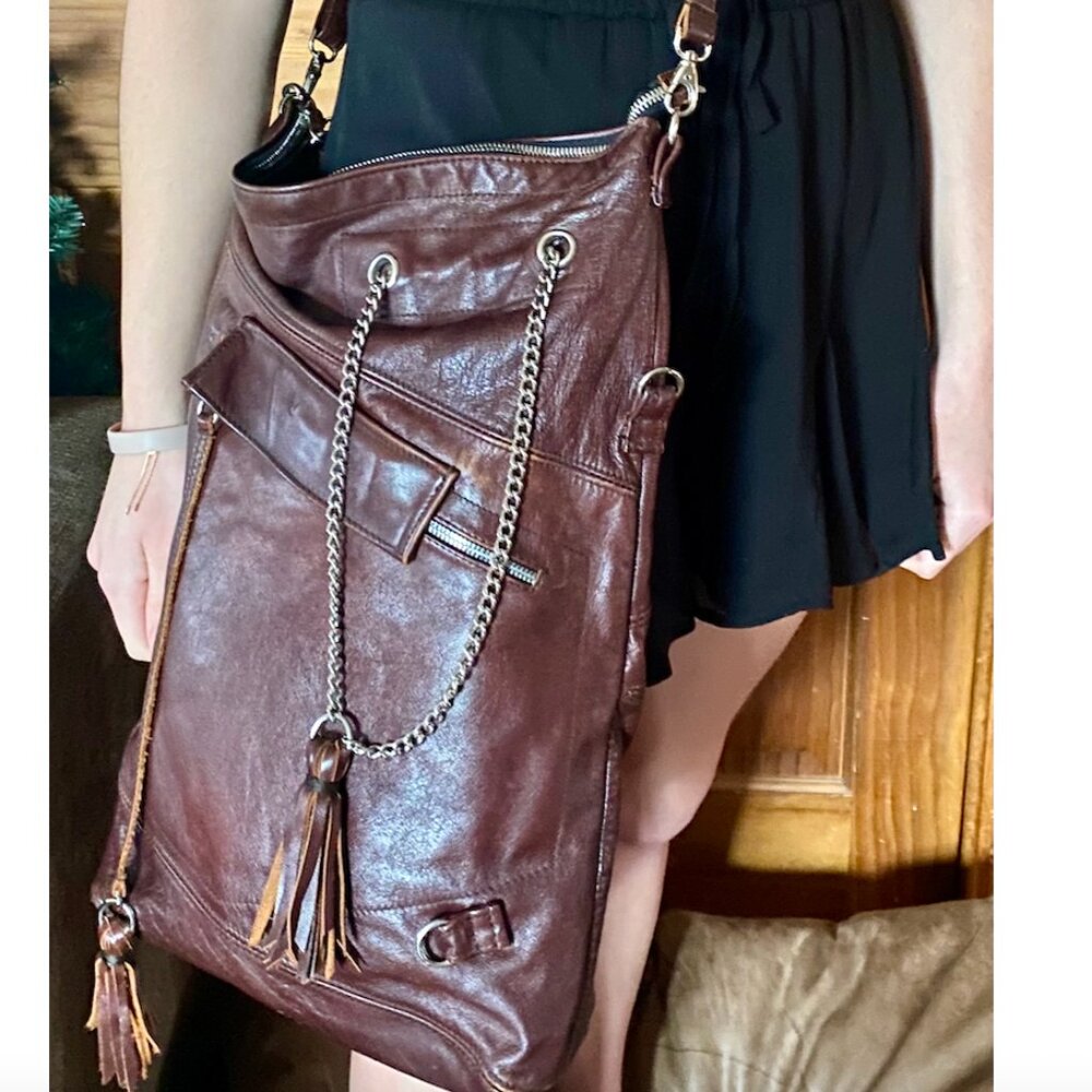 Custom-made Mahogany "deLacy" Leather Jacket Purse